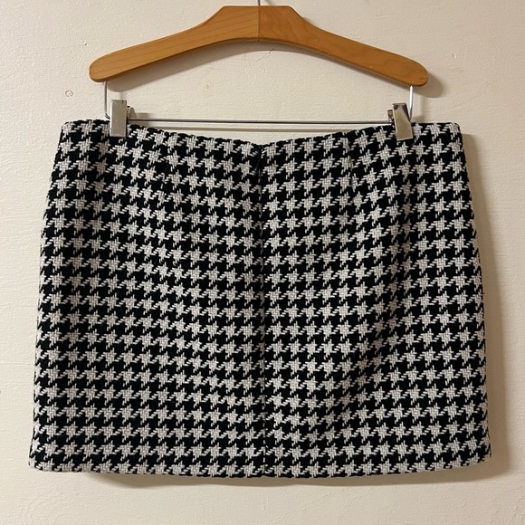 Vintage Gap Houndstooth Mini Skirt Black White Wool Blend Lined 8 Legally Blonde - Picture 4 of 9